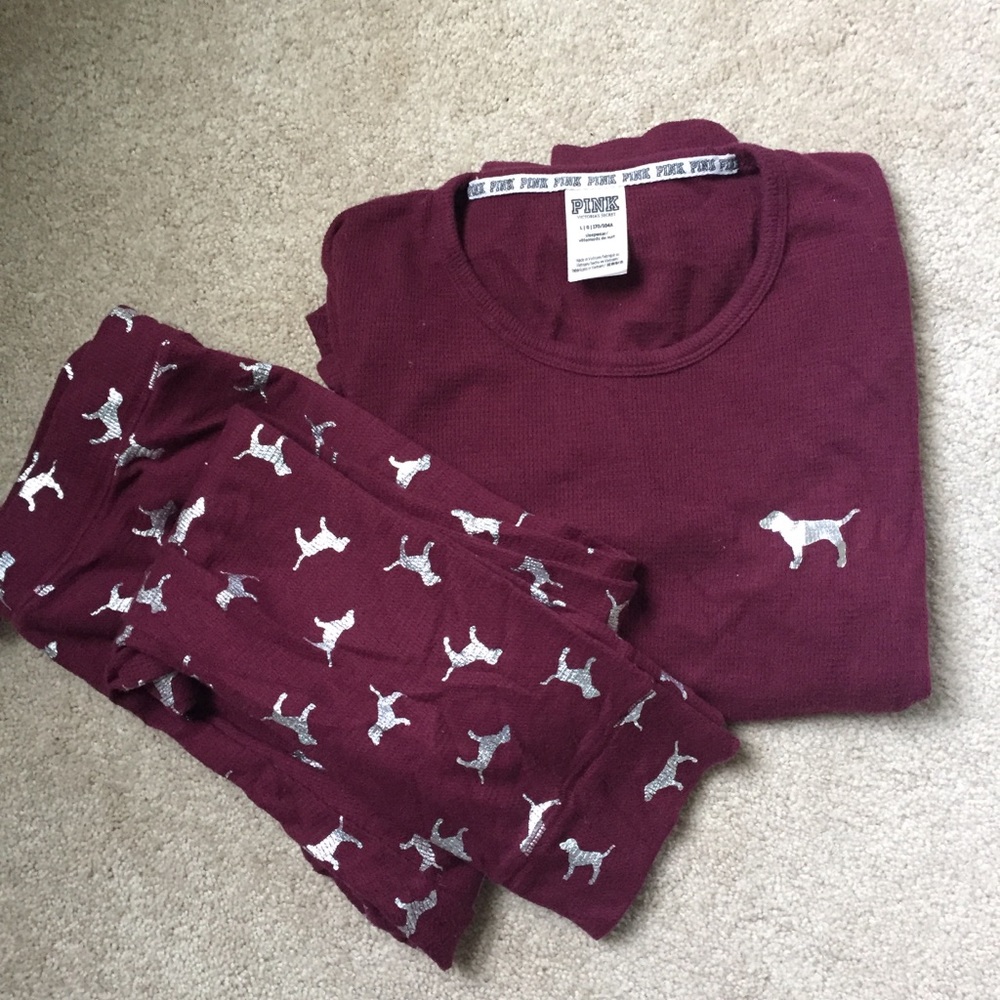 VS PINK maroon sleep set